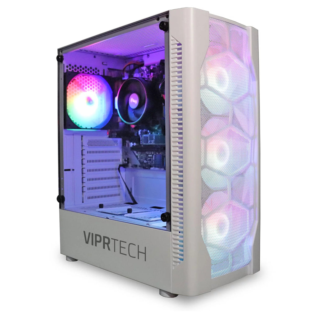 Whiteout Gaming PC Desktop Computer AMD Ryzen 5 5600G 16GB DDR4 128GB SSD 1TB HDD L229