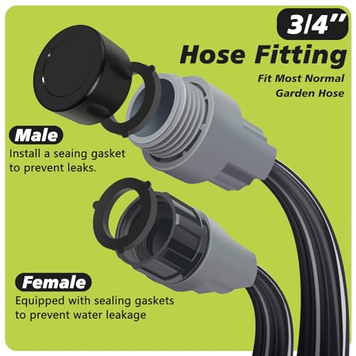 Flat Soaker Hose 100 Ft with Garden Staples and Splitters T678786