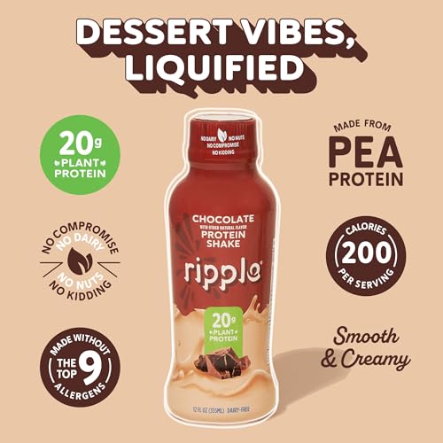 Chocolate 20g Plant Based Pea Protein Shake 12 Oz, 12 Pack Y329