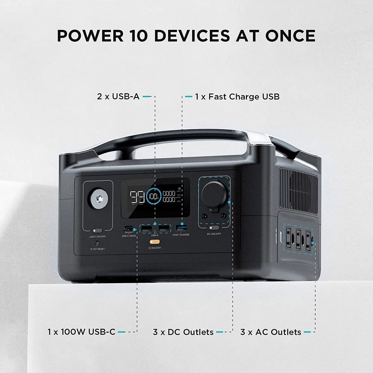 Portable Power Station 288Wh 600W AC Output Y181515