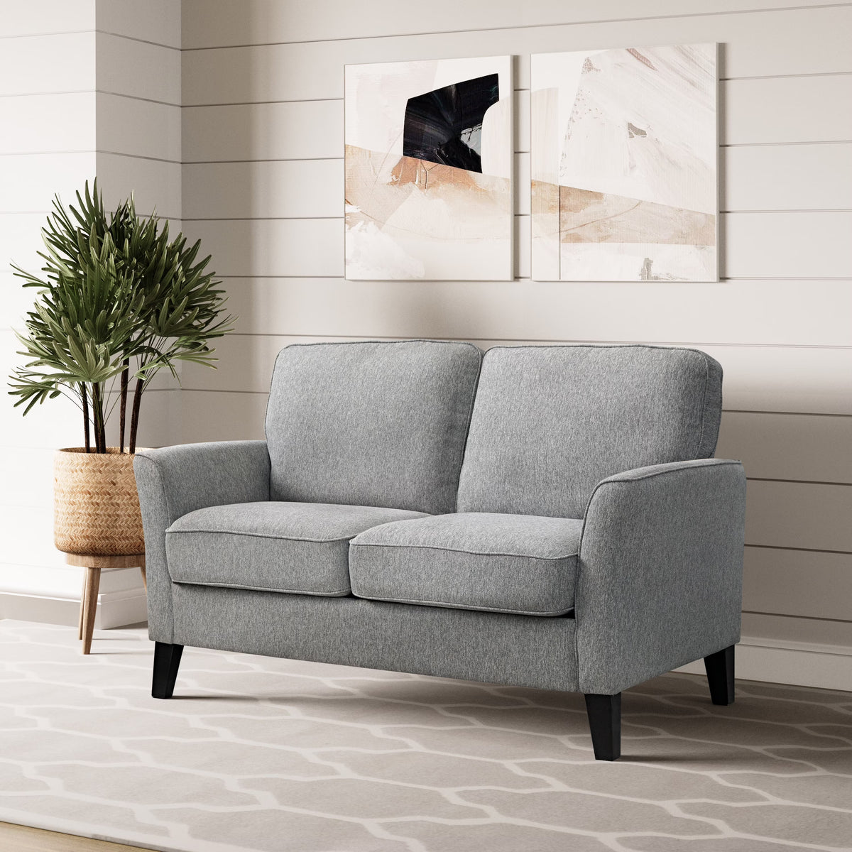 Charcoal Fabric 2-Seater Loveseat N979