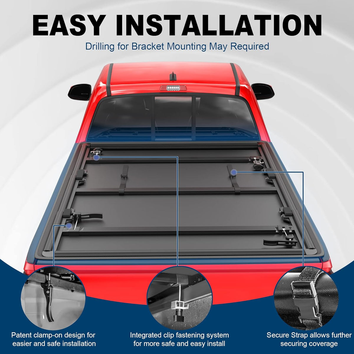 Tri-Fold Soft Truck Bed Tonneau Cover for Toyota Tacoma 5 FT Bed O628773