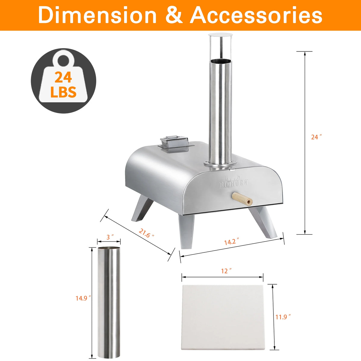 Portable Stainless Steel Wood Pellet Pizza Oven S59340