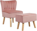Velvet Accent Chair Ottoman Set N503727
