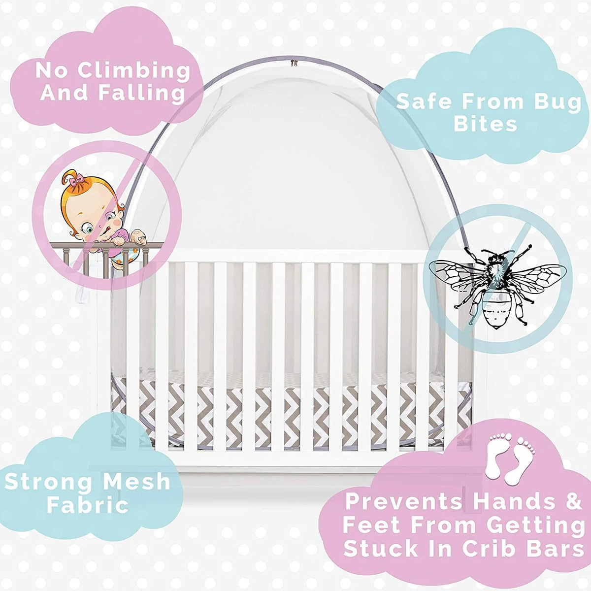 Baby Crib Safety Tent with Mosquito Net R758414