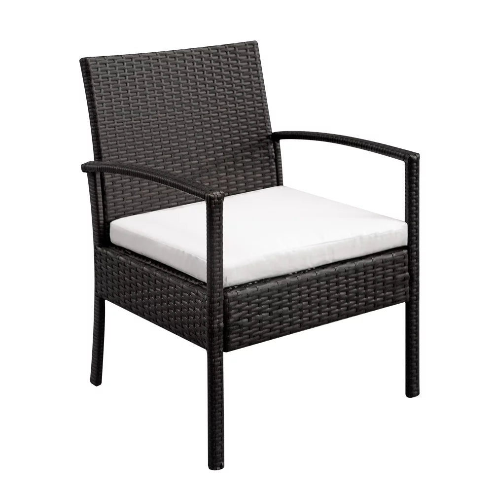 Brown 3 Pc Wicker Patio Conversation Set B623