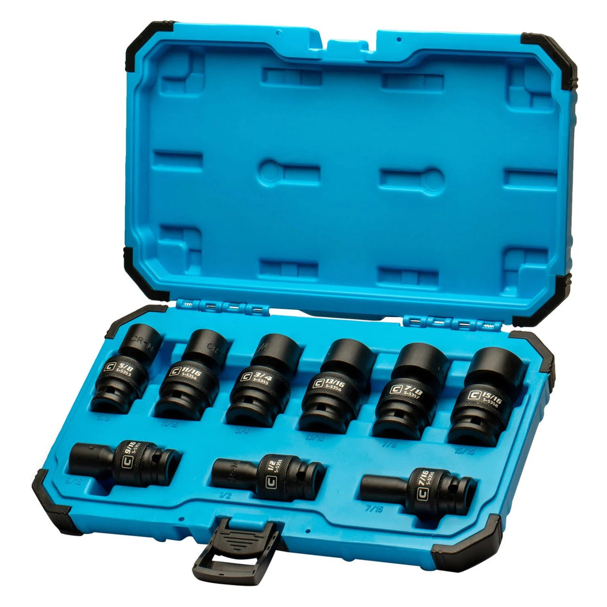 1/2 in. Drive Universal Impact Socket Set, 7/16-15/16 in. SAE, 9-Piece D556