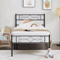 Twin Size Metal Platform Bed Frame with Headboard P25452