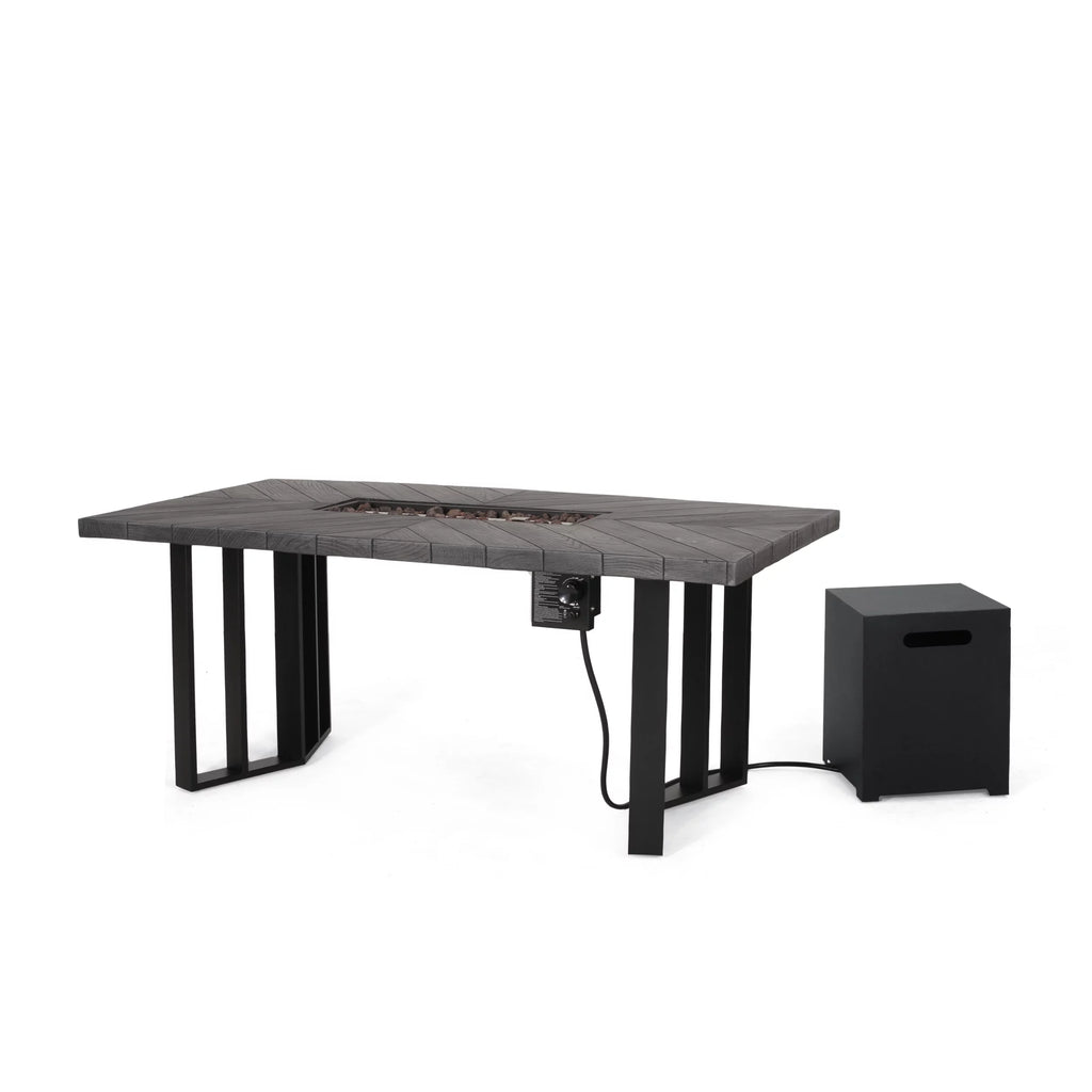 Lightweight Concrete Outdoor Fire Pit Dining Table 40,000 BTU E205