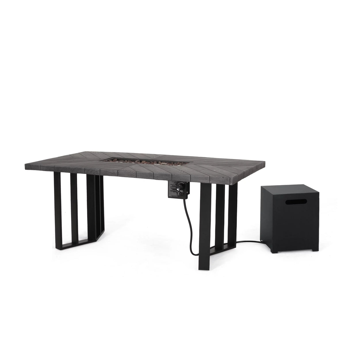 Lightweight Concrete Outdoor Fire Pit Dining Table 40,000 BTU E205