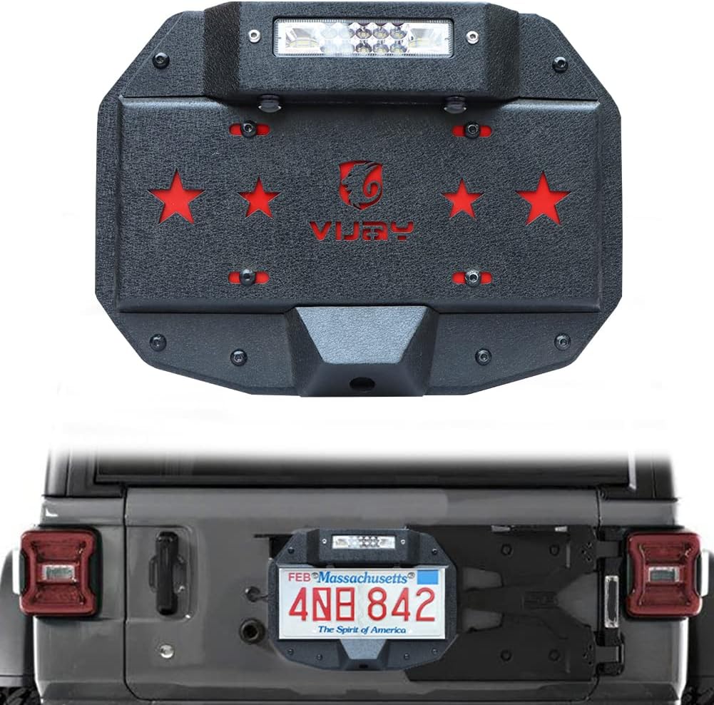 Spare Tire Delete License Plate Relocation Kit with Plate Light & Third Brake Light D942852
