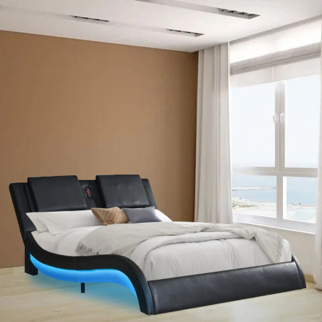 Black LED Platform Bed B734367