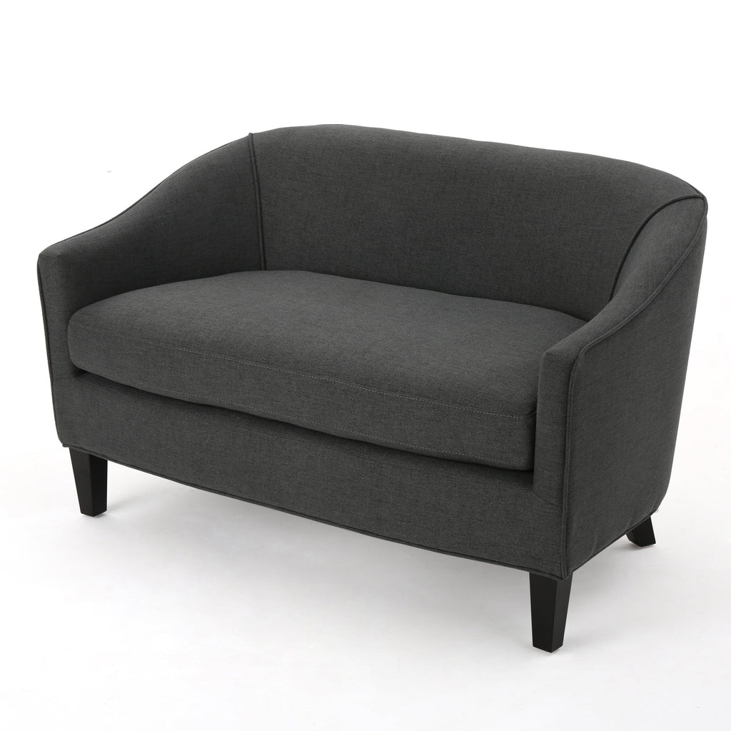 Dark Grey Fabric Loveseat E76647