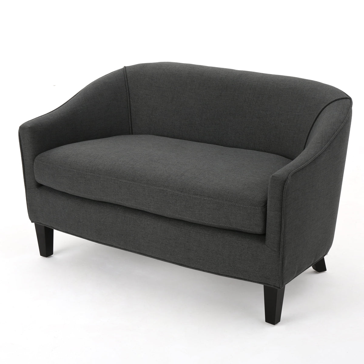 Dark Grey Fabric Loveseat E76647