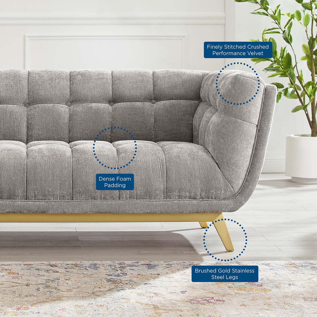 Light Grey Velvet Sofa G343402