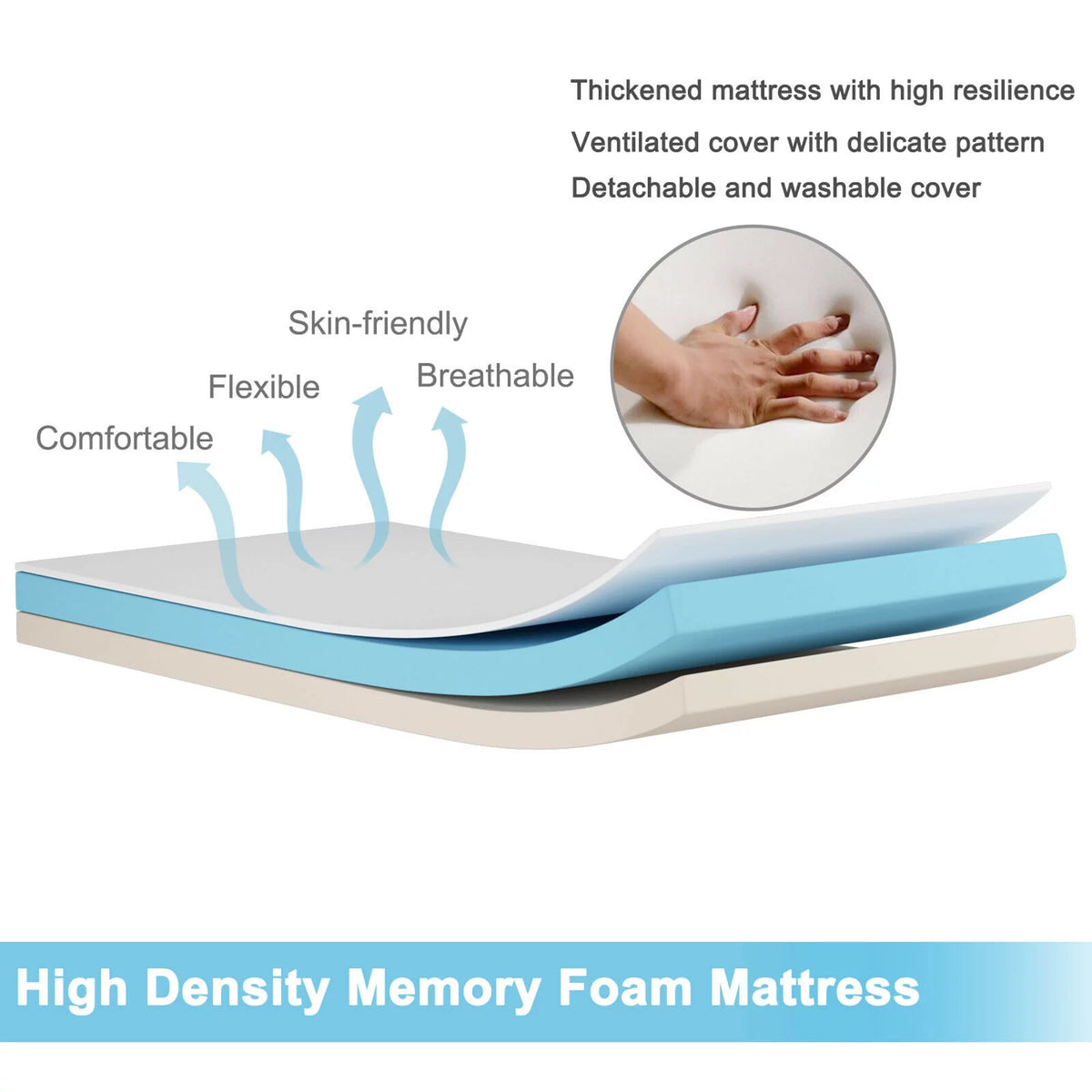 Folding Bed with Memory Foam Mattress N509394