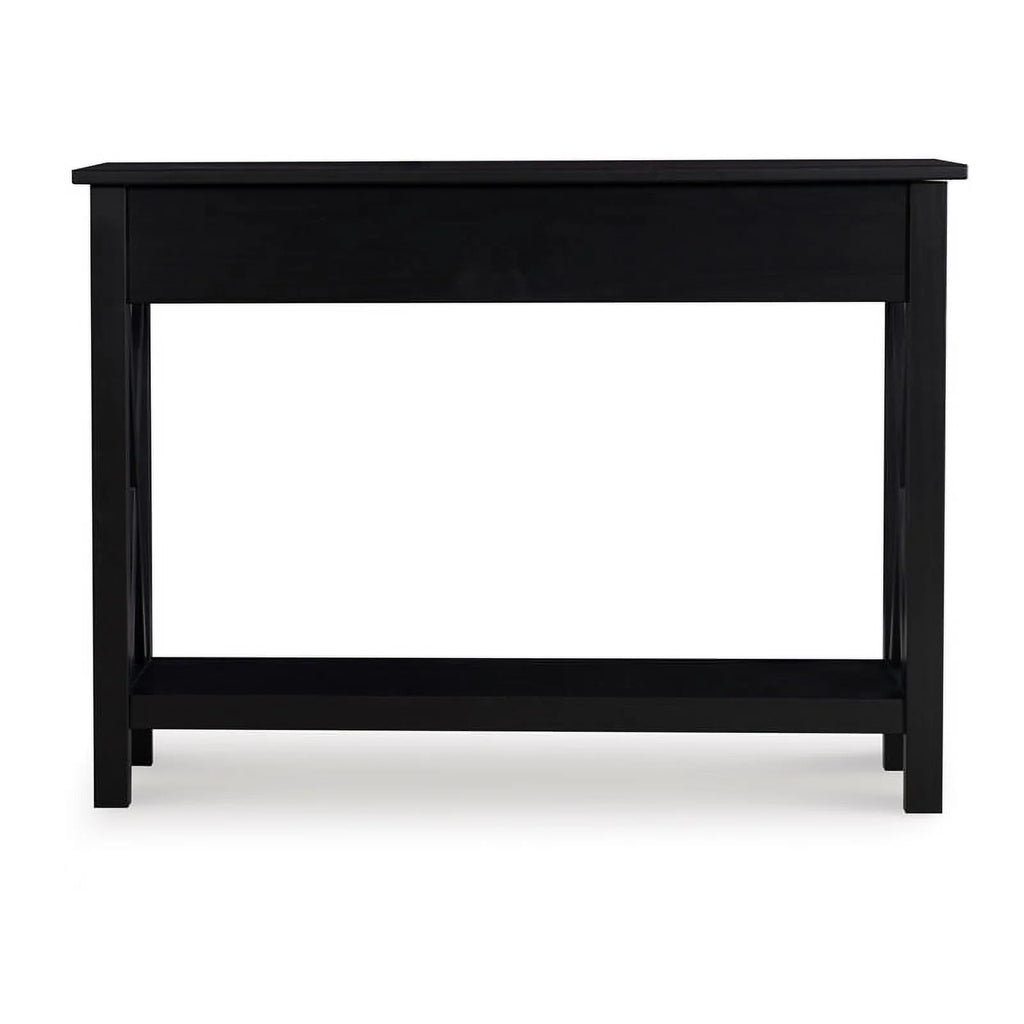 Black 2-Drawer Solid Wood Console Table R355