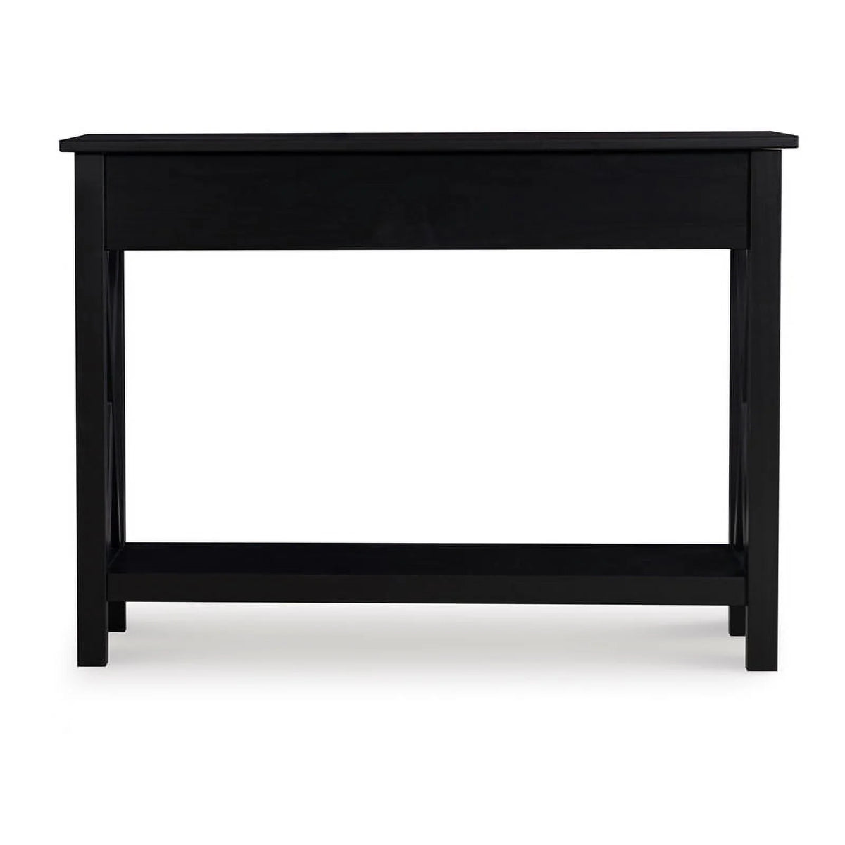Black 2-Drawer Solid Wood Console Table R355