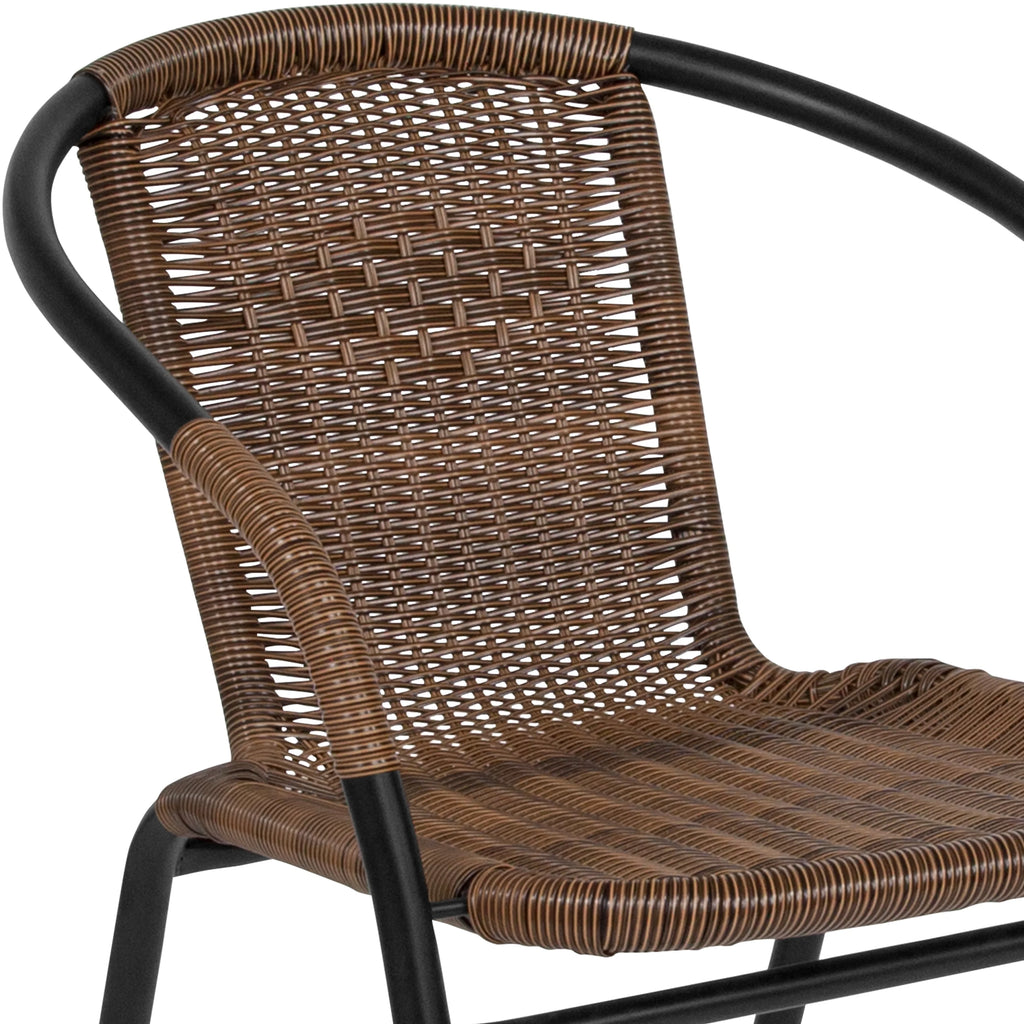 Medium Brown Rattan Stack Chair U491