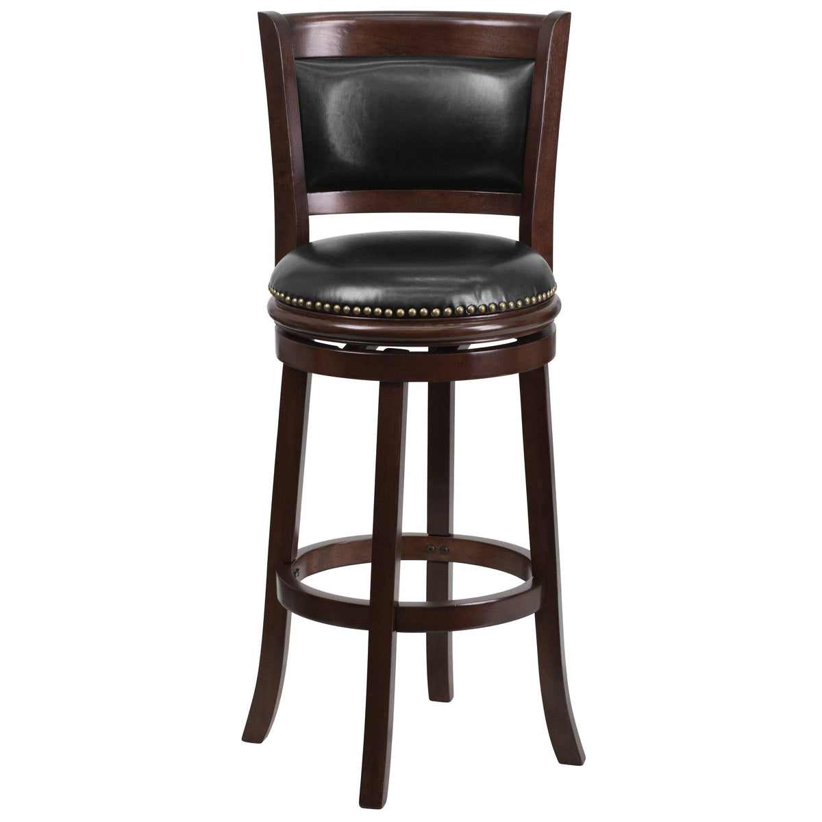 Black Leather Swivel Barstool X428
