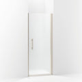 Frameless Pivot Shower Door with Frosted Glass, 33-in W x 67-in H, Nickel W21405