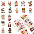 1000Pcs Christmas Puppy Dog Self-Adhesive Stickers, 16 Designs, 2 Rolls C490060
