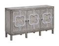 3 Door Grey Wash Veneer with White Fretwork Overlay S920759