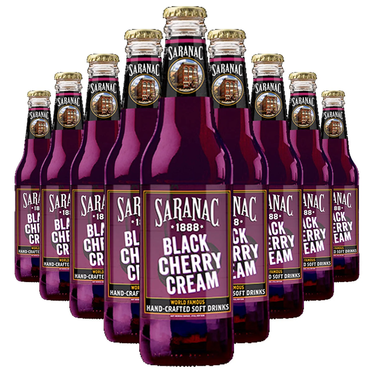 Black Cherry Cream Soda Soft Drink 12 Oz Glass Bottles 24 Pack C39132