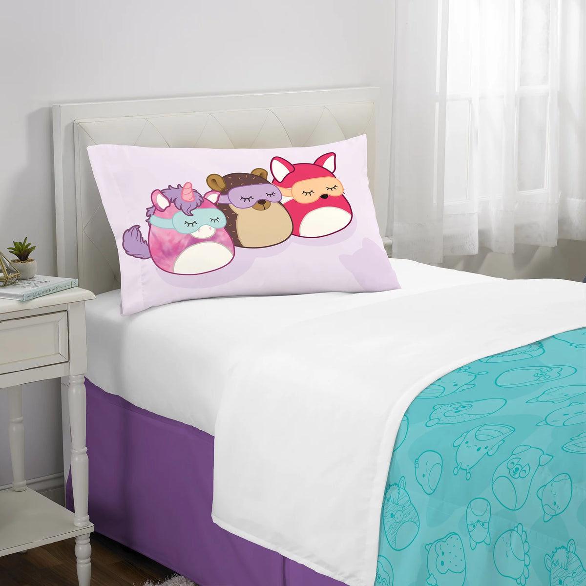 Comforter and Pillowcase 2-Piece Set Twin/Full Reversible Q629