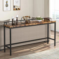70.9 inch Long Narrow Brown Rustic Console Table O599364