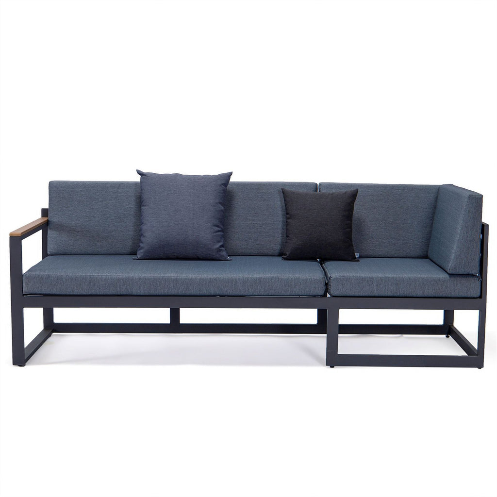 Black 3 Piece Outdoor Aluminum Sectional X973764