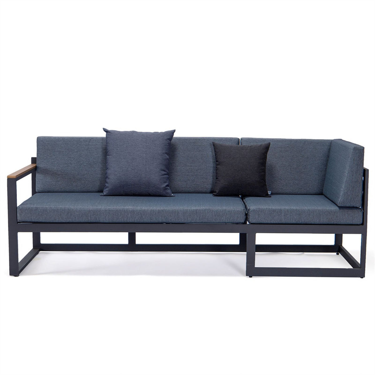 Black 3 Piece Outdoor Aluminum Sectional X973764