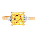 14k Yellow Gold Citrine Three-Stone Ring SZ 7 T59524