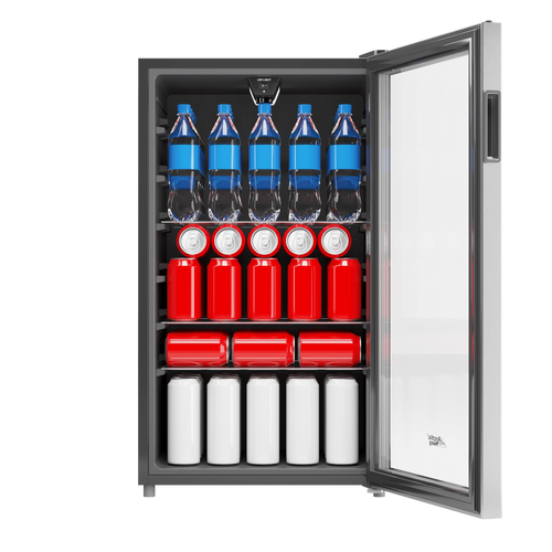 115-Can Beverage Fridge & Cooler Stainless Steel R967626
