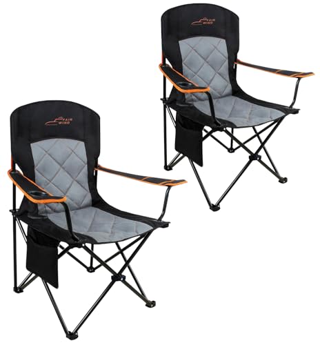 Oversized Padded Camping Chair 2 Pack Black U2793
