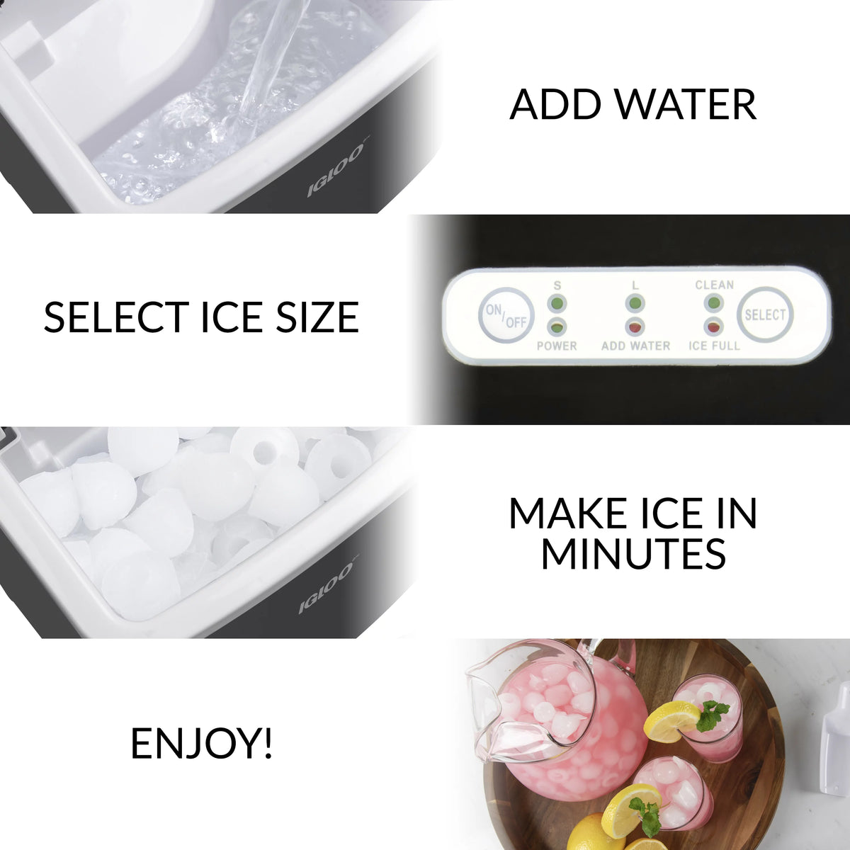26-Pound Automatic Self-Cleaning Portable Countertop Ice Maker Machine, Black O829